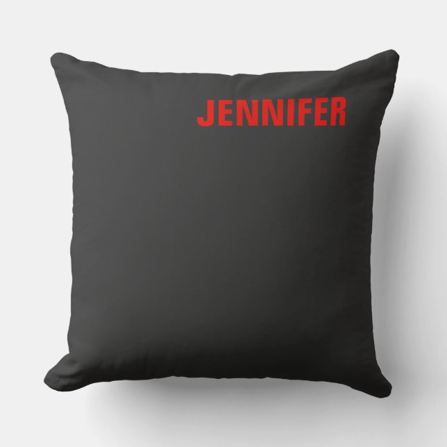 Women Black Colour Your Name Customise Gift  Cushion (Front)