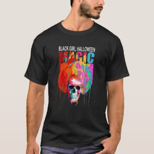 Women Black Girl Halloween Magic Melanin Brown Sku T-Shirt
