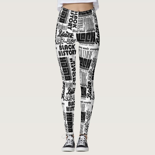 Women Black History Art Leggings (Front)
