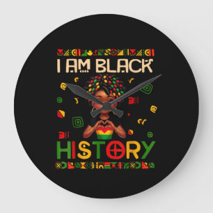 Women Black History Month Large Clock
