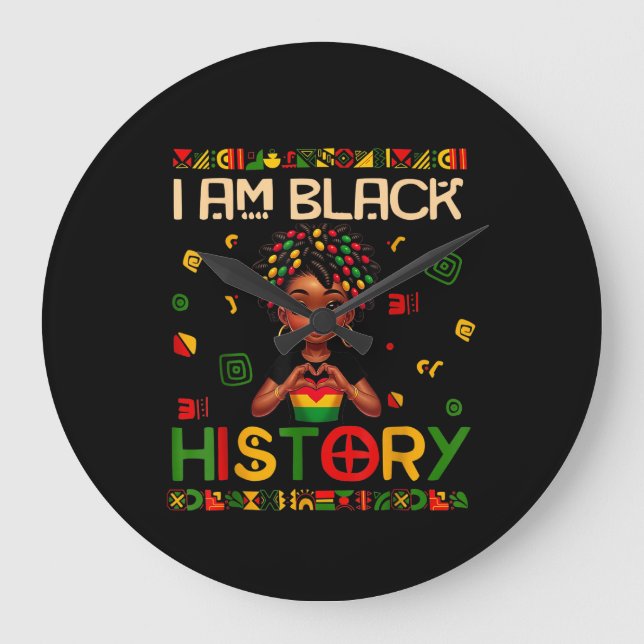 Women Black History Month Large Clock (Front)