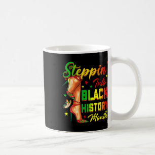 Women Black History Steppin Into African High Heel Coffee Mug