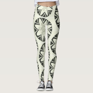 WOMEN BLACK N GREY SWIRL LEGGINGS