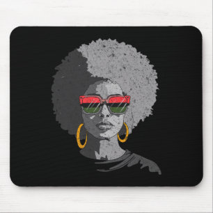 Women Black Queen Afro Melanin Face Dripping Junet Mouse Mat