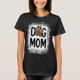 Women Bleached Dog Mum Dog Mum Paw Leopard T-Shirt