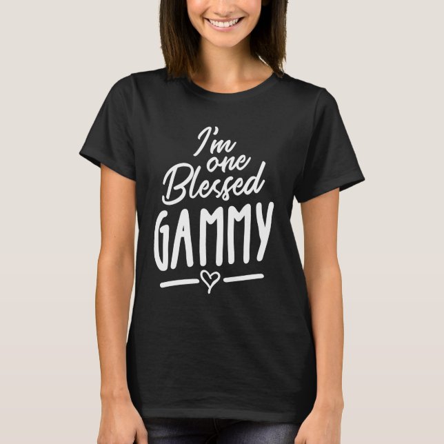 Women Blessed Gammy Grandma Gift T-Shirt (Front)