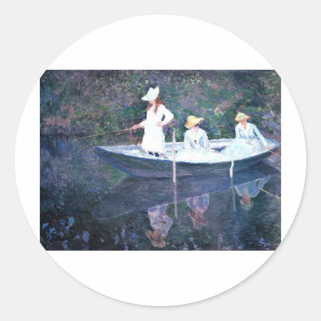 Women Boating - Claude Monet Classic Round Sticker (Front)