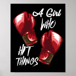 Women Boxing Kickboxing A Girl Who Hit Things  Poster