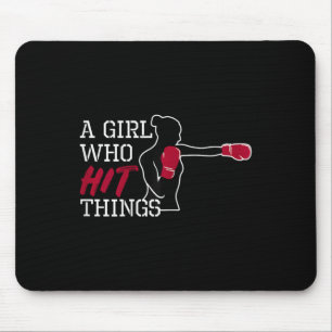 Women Boxing Kickboxing Gloves Ladies Girls Gift Mouse Mat