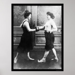 Women Boxing Match 1912 Poster