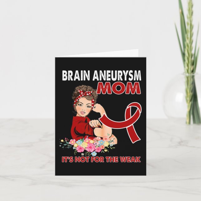 Women Brain Aneurysm Awareness Ribbon  Card (Front)