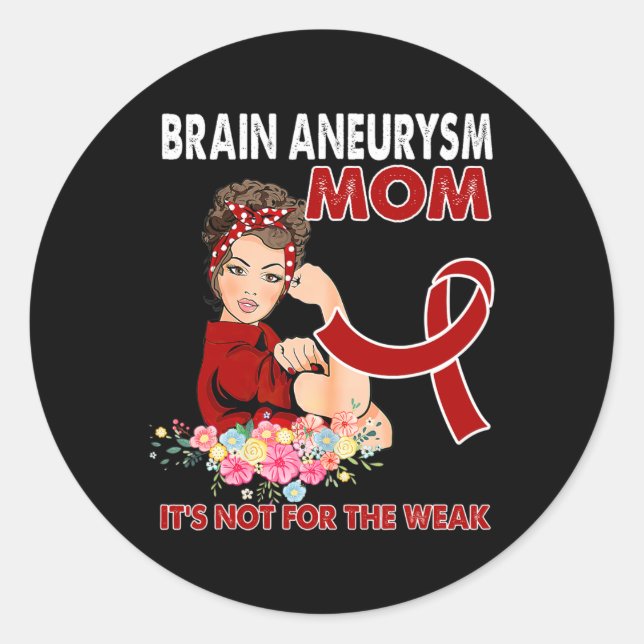 Women Brain Aneurysm Awareness Ribbon  Classic Round Sticker (Front)