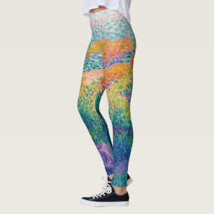 WOMEN BY THE SHORE PAINTING LEGGINGS