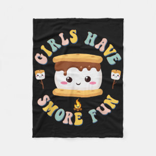 Women Camping Kawaii Smores Girls Have Smore Kids Fleece Blanket
