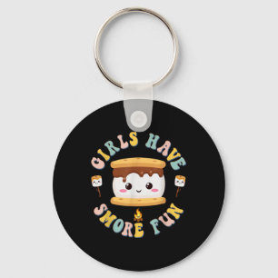 Women Camping Kawaii Smores Girls Have Smore Kids Key Ring