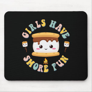 Women Camping Kawaii Smores Girls Have S'more Kids Mouse Mat