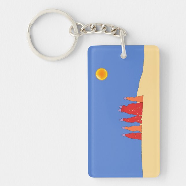 Women carrying water in Thar desert - Rajasthan Key Ring (Front)