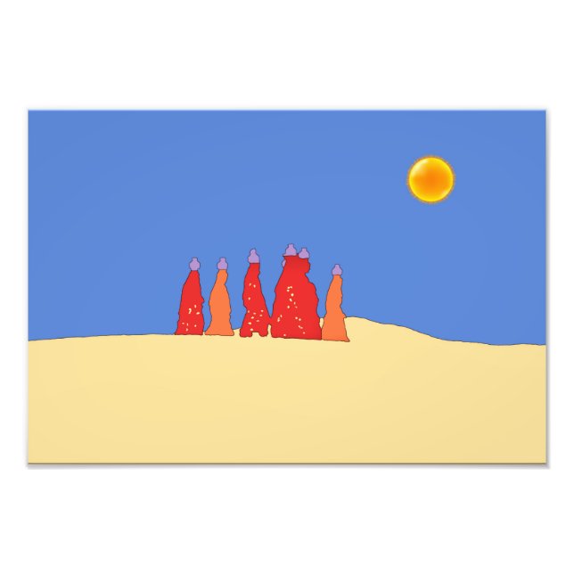 Women carrying water in Thar desert - Rajasthan Photo Print (Front)