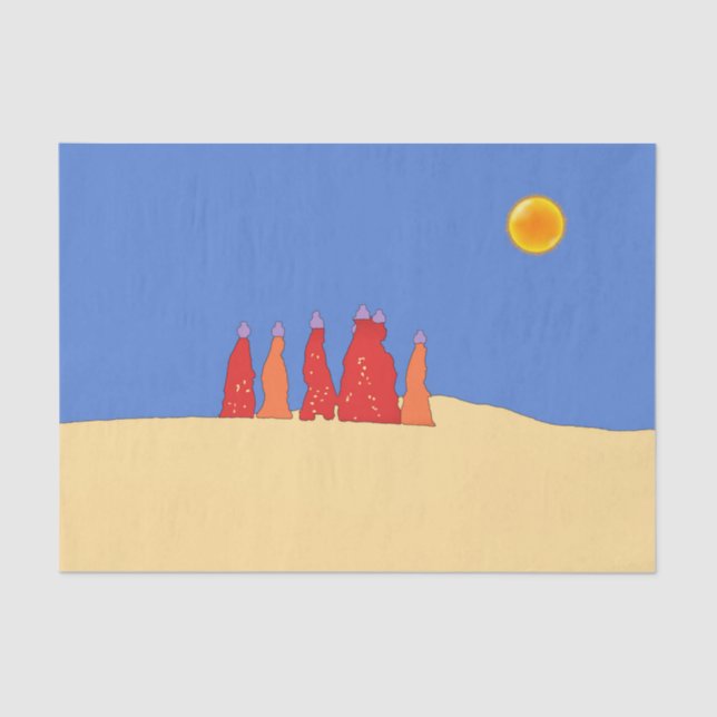 Women carrying water in Thar desert - Rajasthan Tissue Paper (Front)
