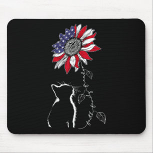 Women Cat Sunflower 4th Of July Faith Freedom Patr Mouse Mat