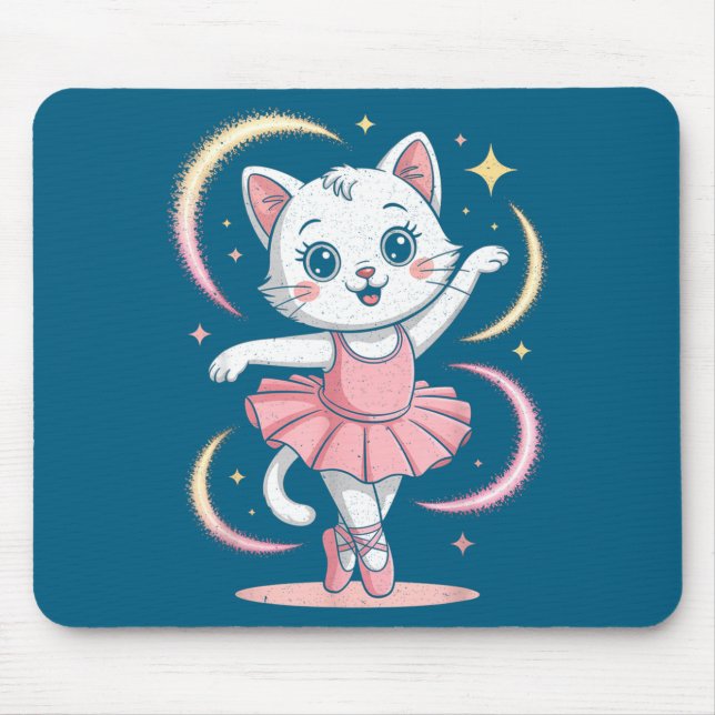 Women Cat Tutu Ballet Dancing Ballet Mouse Mat (Front)