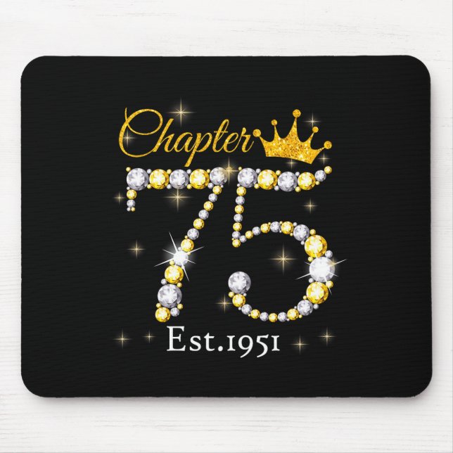 Women Chapter 75 Fabulous Est 1951 75th Birthday Q Mouse Mat (Front)