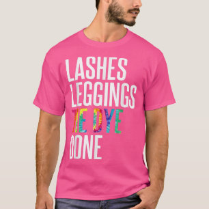 Women Check List Lashes Legging Tie Dye Autumn Fal T-Shirt