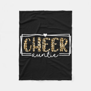 Women Cheer Auntie Leopard Cheerleader Aunt Mother Fleece Blanket