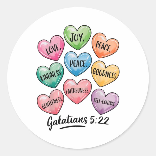 Women Christian Valentine Galatians Conversation H Classic Round Sticker (Front)