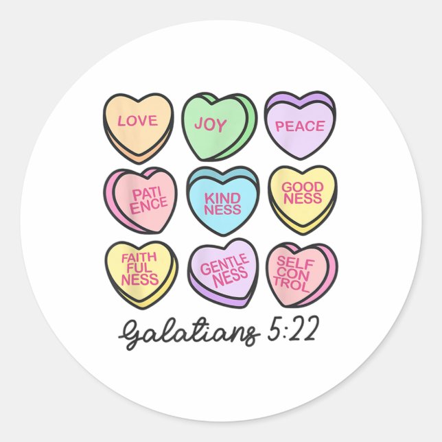 Women Christian Valentine Galatians Conversation H Classic Round Sticker (Front)