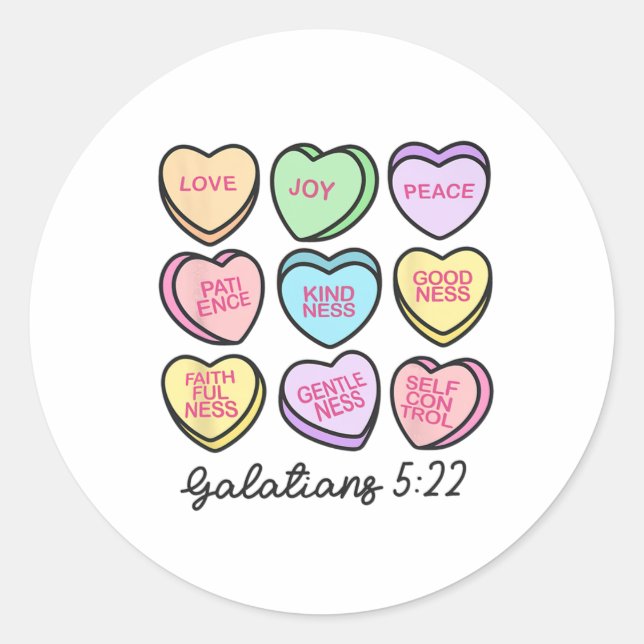 Women Christian Valentine Galatians Conversation H Classic Round Sticker (Front)