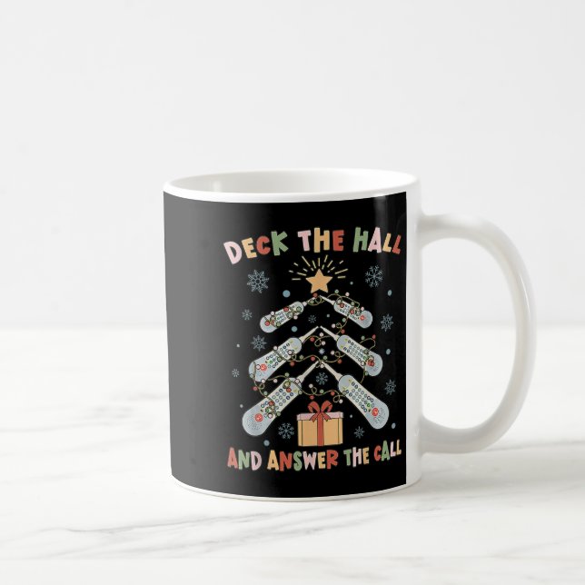 Women Christmas Icu Nurse Call Light Telemetry Hea Coffee Mug (Right)