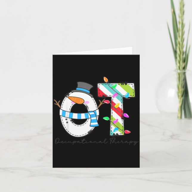 Women Christmas Occupational Therapy Ot Ota Snowma Card (Front)