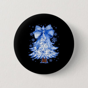 Women Christmas Tree Chinoiserie Blue Floral Coque 6 Cm Round Badge