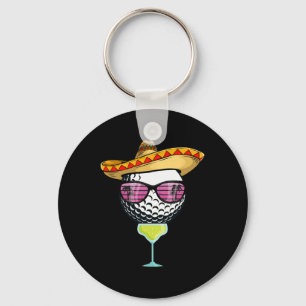 Women Cinco De Mayo Golf Ball With Sombrero Margar Key Ring