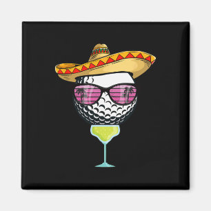 Women Cinco De Mayo Golf Ball With Sombrero Margar Magnet