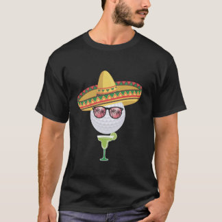 Women Cinco de Mayo Golf Ball With Sombrero Margar T-Shirt