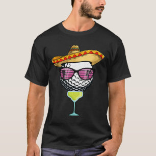 Women Cinco De Mayo Golf Ball With Sombrero Margar T-Shirt