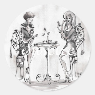 Women Classic Round Sticker