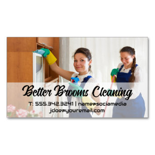 Women Cleaning Household Magnetic Business Card