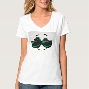women cool smiley face with sunglasses t shirt