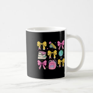 Women Coquette Pink Bow Ribbons Pencil Teacher App Coffee Mug