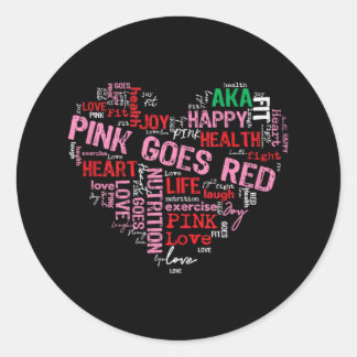Women Costume Aka Pink Goes Red For Heart Health A Classic Round Sticker