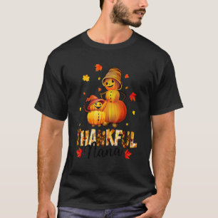 Women costume Thankful Nana Pumpkin Effigy for Tha T-Shirt