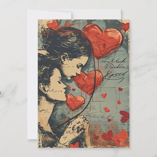 Women Couple LGBTQ Valentine's day  Holiday Card (Front)