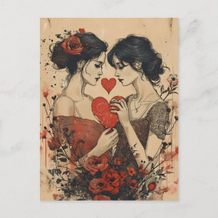Women Couple Valentine's day  Postcard