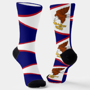 Women crew socks with flag of American Samoa