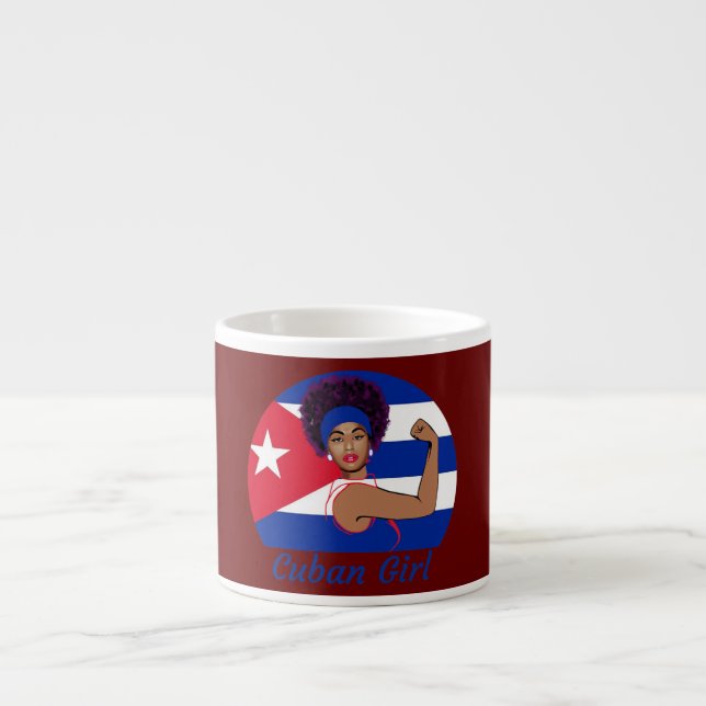 Women Cuban Girl Strong Cubanita Free Cuba Flag Espresso Cup (Front)
