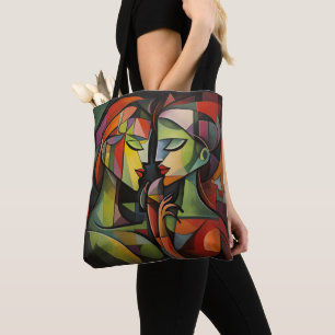 Women Cubism Abstract Art Tote Bag