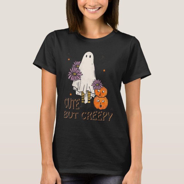 Women Cute Fall Halloween Spooky Pumpkin Spice Vib T-Shirt (Front)